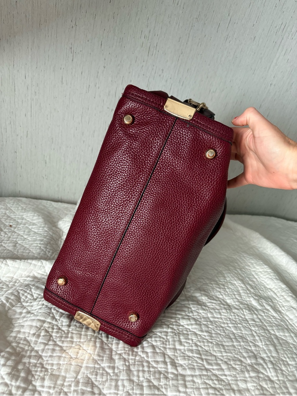 Coach swagger crossbody red gold large leather purse please read broken handle - Picture 7 of 11